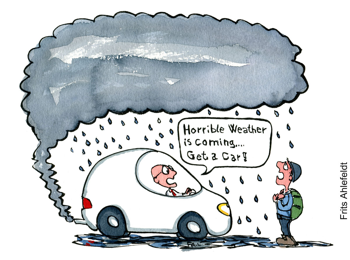Climate cartoon illustration by Frits Ahlefeldt