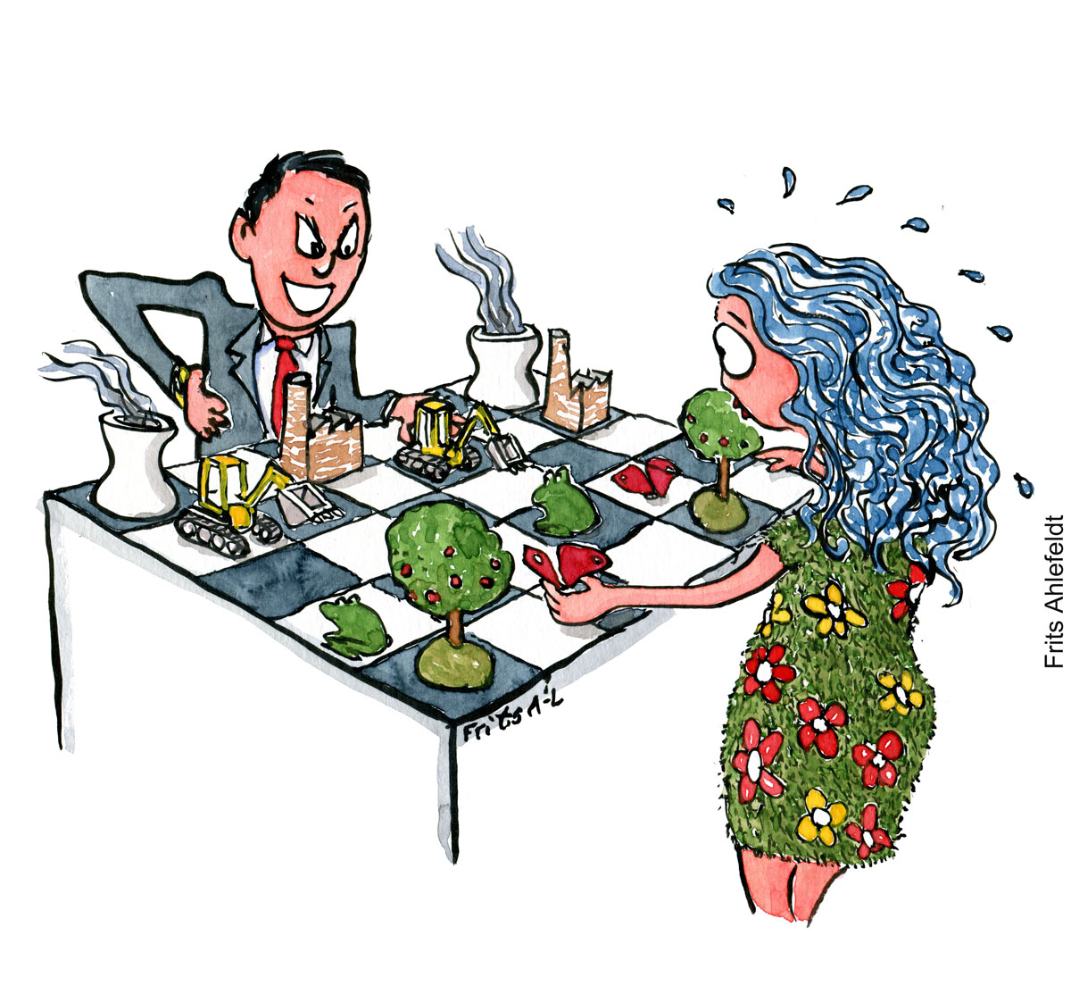 Climate cartoon illustration by Frits Ahlefeldt